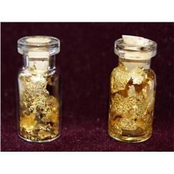 24KT Gold Flakes Glass Vial Qty 2