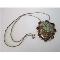 Sterling Silver & Turquoise Pendant w/Chain