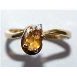 AAA Citrine & Diamond Hand Made Ladies Ring
