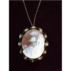 1910's Vintage Cameo Hand Carved Brooch