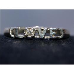 Diamond "Love" Design Hand Made Ladies Ring