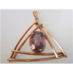 14k Gold Pendant W/5.0ct Alexandrite Stone