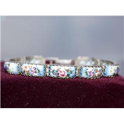 Ceramic Hand Painted Wire Design Bracelet