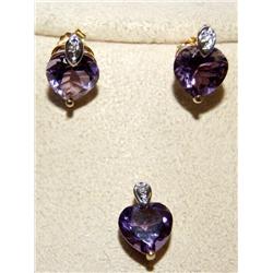 AAA  Amethyst Pendant & Ladies Earrings