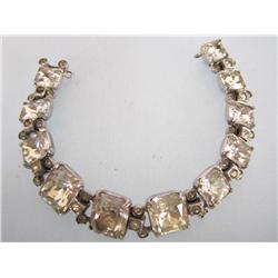 Sterling Silver Bracelet W/Large white Stones