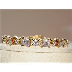 Vermeil 14KT White Gemstone XOXO Tennis Bracelet