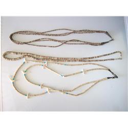 Sterling & Flat Bead Necklace Lot of 3