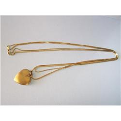 14k Gold Chains W/Heart Pendant 18.6gr