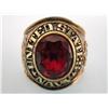 Image 1 : Vintage USN Gold Plated Ring W/Ruby
