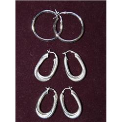 Bag of 3 Pairs Italian Design Ladies Earrings
