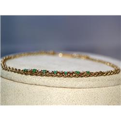 Diamonds & Emerald Rope Design Ladies Bracelet