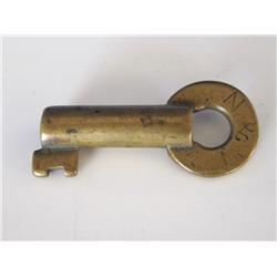 Antique N & W Railroad Brass Key