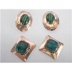 2 sets Navajo Signed Sterling Earrings