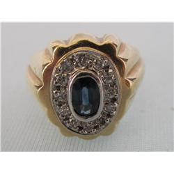 14k Gold Diamond & Sapphire Ring