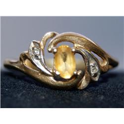 AAA Citrine & Diamond Hand Made Ladies Ring