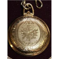 Pulsar Hand Engraved Quartz Pocket Watch