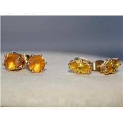 AAA Mexican Opal & Yellow Gemstone Earrings Qty 2