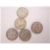 Image 1 : Lot of 5 1960-1963 Ben Franklin Half Dollars
