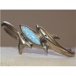 AAA  Australian Opal Dolphin Bangle Bracelet