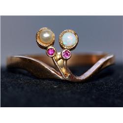 AAA Ruby, Opal & Pearl Hand Made Ring