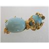 Image 1 : 18k Gold & Turquoise Stone Pin/Brooch