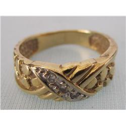 10k Gold Diamond Nugget Style Ring