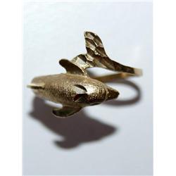 Dolphin Design Diamond Cut Ladies Ring
