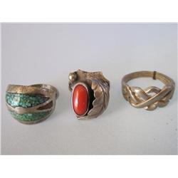 Lot of 3 Sterling Silver Rings