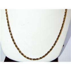 Vermeil 14KT 20" Rope Chain Design Necklace
