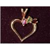 Image 1 : AAA Ruby, Peridot & Garnet Heart Design Pendant