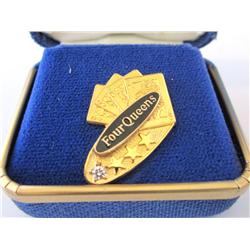 14k 4 Queens Pin W/Diamonds