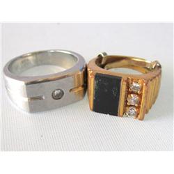 Set of two Rings -Sterling Silver&Gold Plated