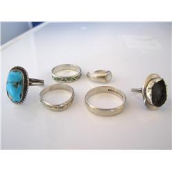 Lot of 6 Sterling Silver Rings