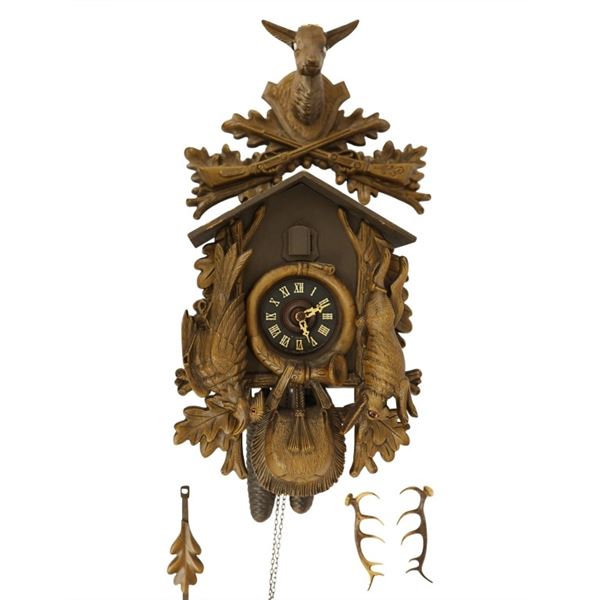 German Black Forest 8-Day Hunting Cuckoo Clock