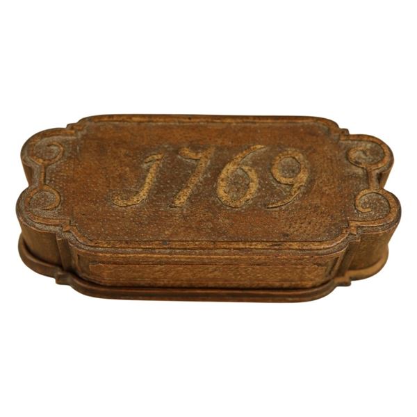 1769 Carved Wooden Fortuna Pocket Tobacco Box