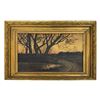 Image 1 : 19th C. Sunset Landscape Oil Painting