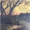 Image 4 : 19th C. Sunset Landscape Oil Painting