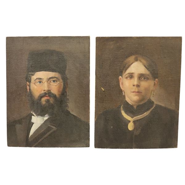 19th C. European Jewish Portrait Pairing