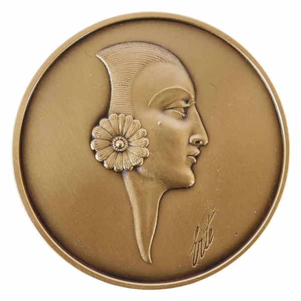 Erte Style 1921 Bronze Medallion 66/1500