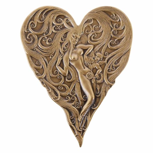 Erte Bronze 'The Heart' Medallion 71/1500