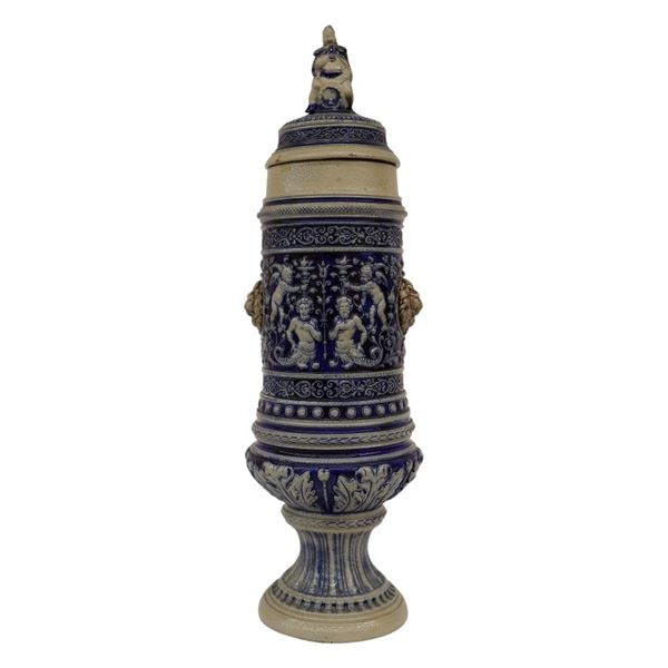 German Westerwald Salt Glazed Pottery Beer Stein