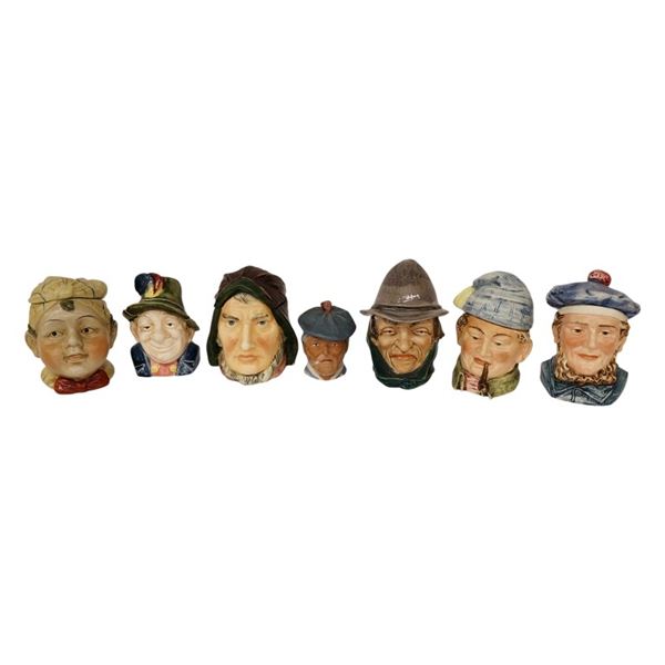 Ceramic Figural Character Tobacco Jar Lot