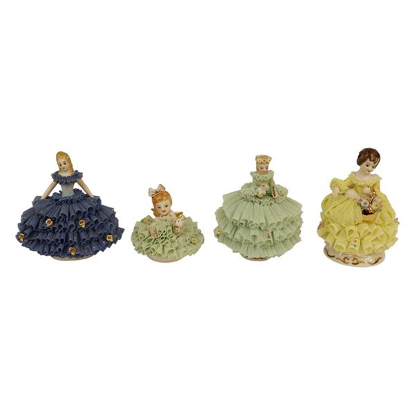Irish Dresden Porcelain Lace Figurines
