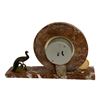 Image 2 : French Art Deco Breccia Marble Peacock Clock