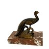 Image 3 : French Art Deco Breccia Marble Peacock Clock