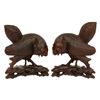 Image 3 : Chinese Hand-Carved Boxwood Rooster Sculptures