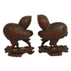 Image 6 : Chinese Hand-Carved Boxwood Rooster Sculptures
