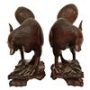 Image 7 : Chinese Hand-Carved Boxwood Rooster Sculptures