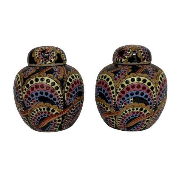 Contemporary Chinese Polychrome Ginger Jars
