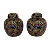 Image 1 : Contemporary Chinese Polychrome Ginger Jars